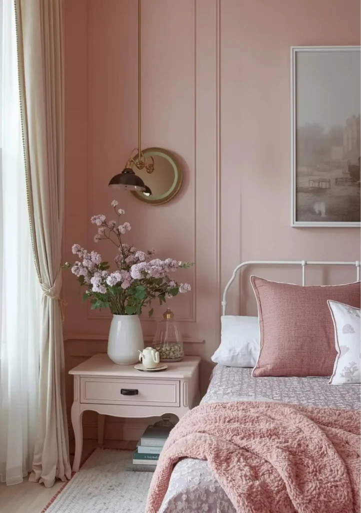 slaapkamer in pasteltinten