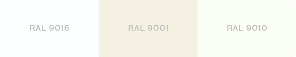 Wat is het verschil tussen RAL 9016, RAL 9001 en RAL 9010?