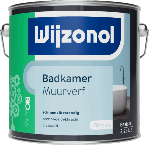 Biobased muurverf voor de badkamer. Schimmelbestendig en oplosmiddelvrij